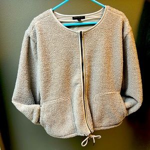 Banana Republic ladies large jacket light brown with zipper satin trim